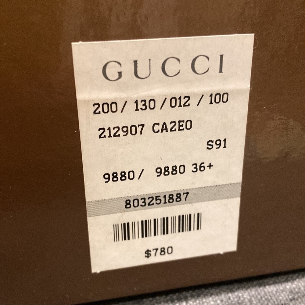 GUCCI KID SCAMOS/SUGHERO/TATTOO CUOR NATURALE 36+ wedge heel. - Picture 11 of 11
